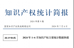 2024年1-6月專利、商標(biāo)、地理標(biāo)志等知識產(chǎn)權(quán)主要統(tǒng)計(jì)數(shù)據(jù) | 附數(shù)據(jù)詳情