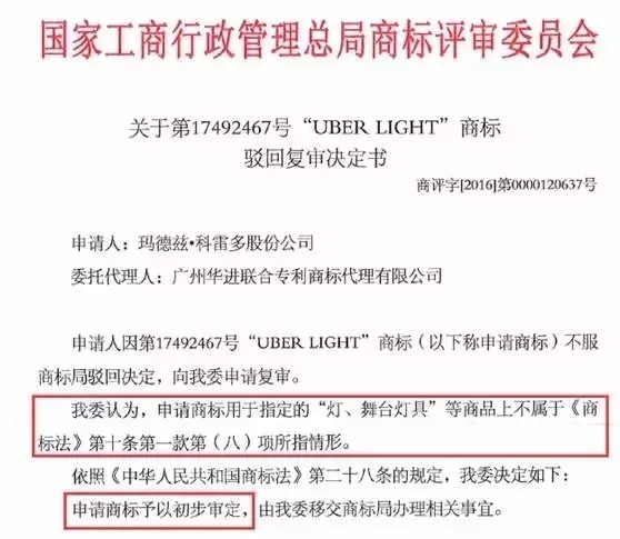 奇葩商標「UBER LIGHT」被翻譯“乳房”險遭駁回無效！