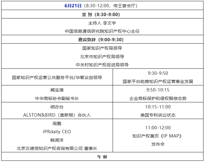 倒計時！第六屆企業(yè)知識產(chǎn)權領導人論壇（議程全文）