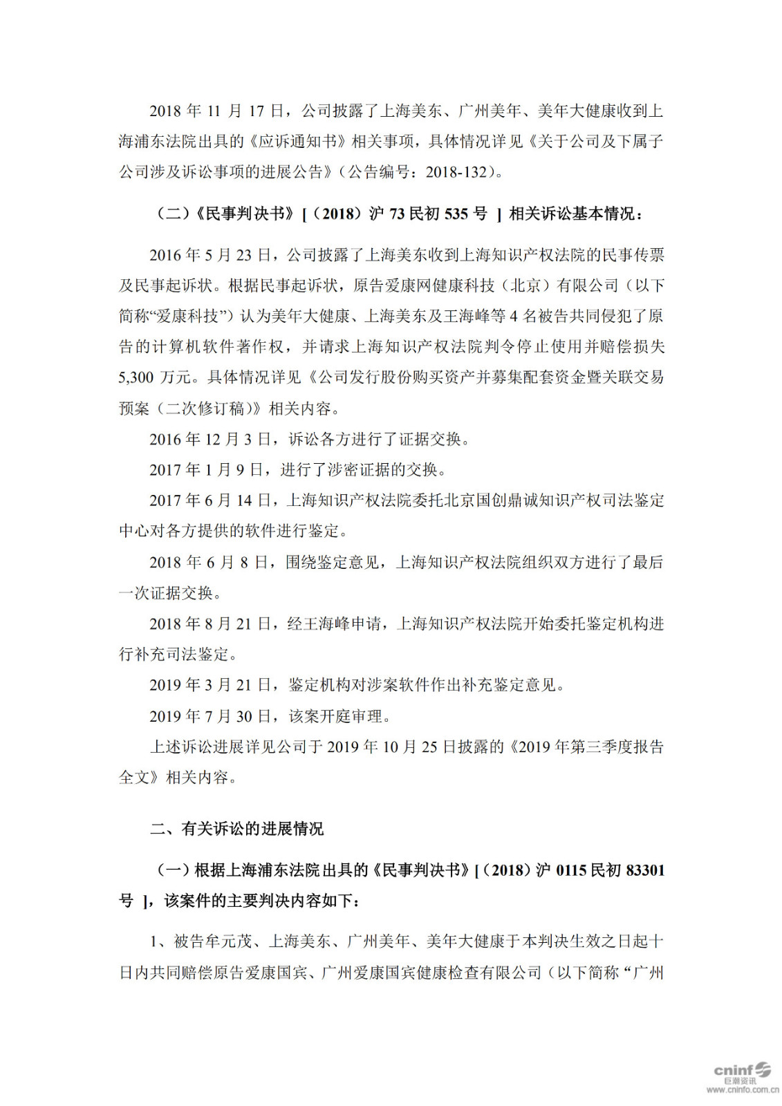 美年健康與愛康國賓商業(yè)秘密、計算機軟件著作權(quán)案一審宣判