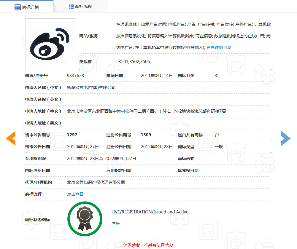 “微博課堂”侵犯“微博”商標(biāo)權(quán)案，新浪二審獲賠200余萬