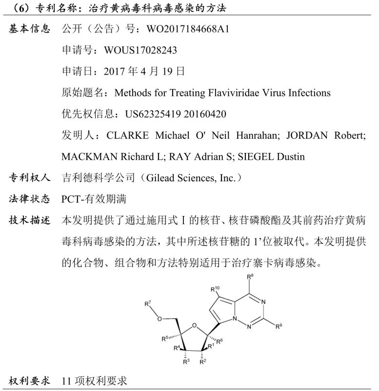 吉利德科學(xué)公司Remdesivir（瑞德西韋）相關(guān)專(zhuān)利介紹