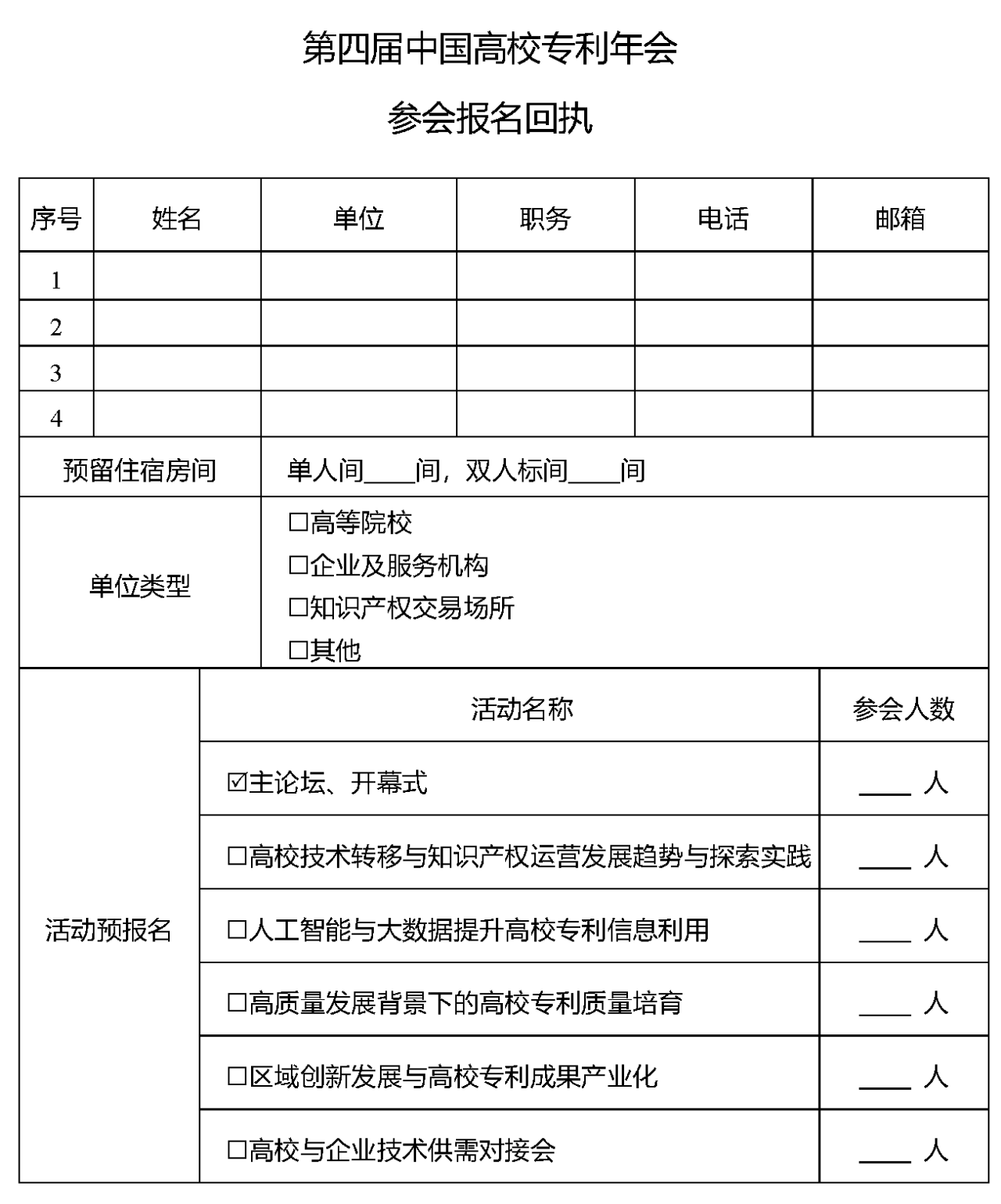 第四屆中國高校專利年會(huì)邀請函