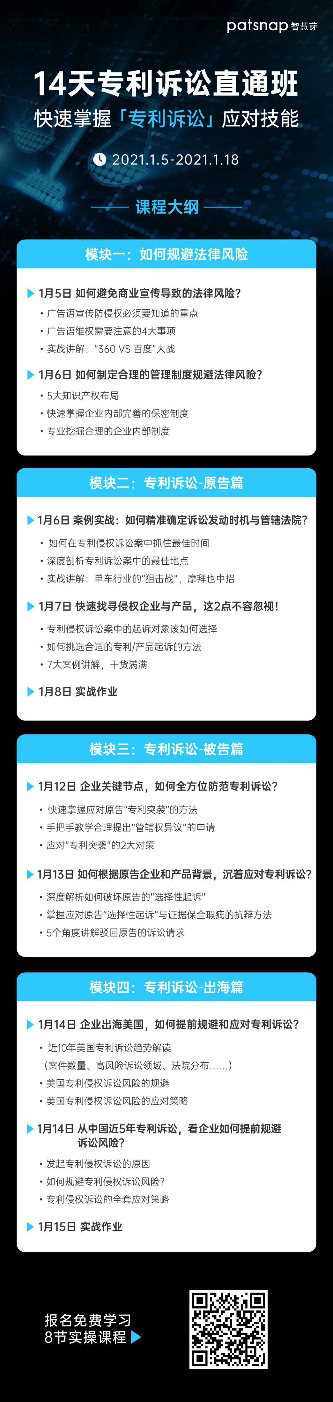 14天8節(jié)課，快速掌握「專利訴訟」的實(shí)務(wù)技巧