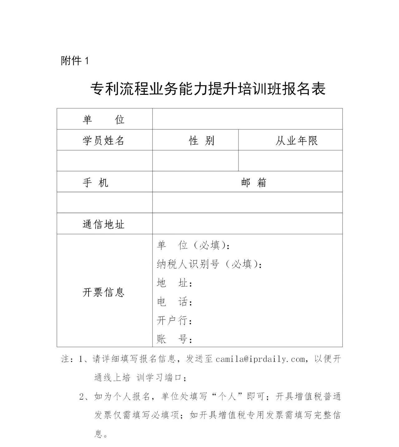 報名！「專利流程業(yè)務能力提升培訓班」開班啦！