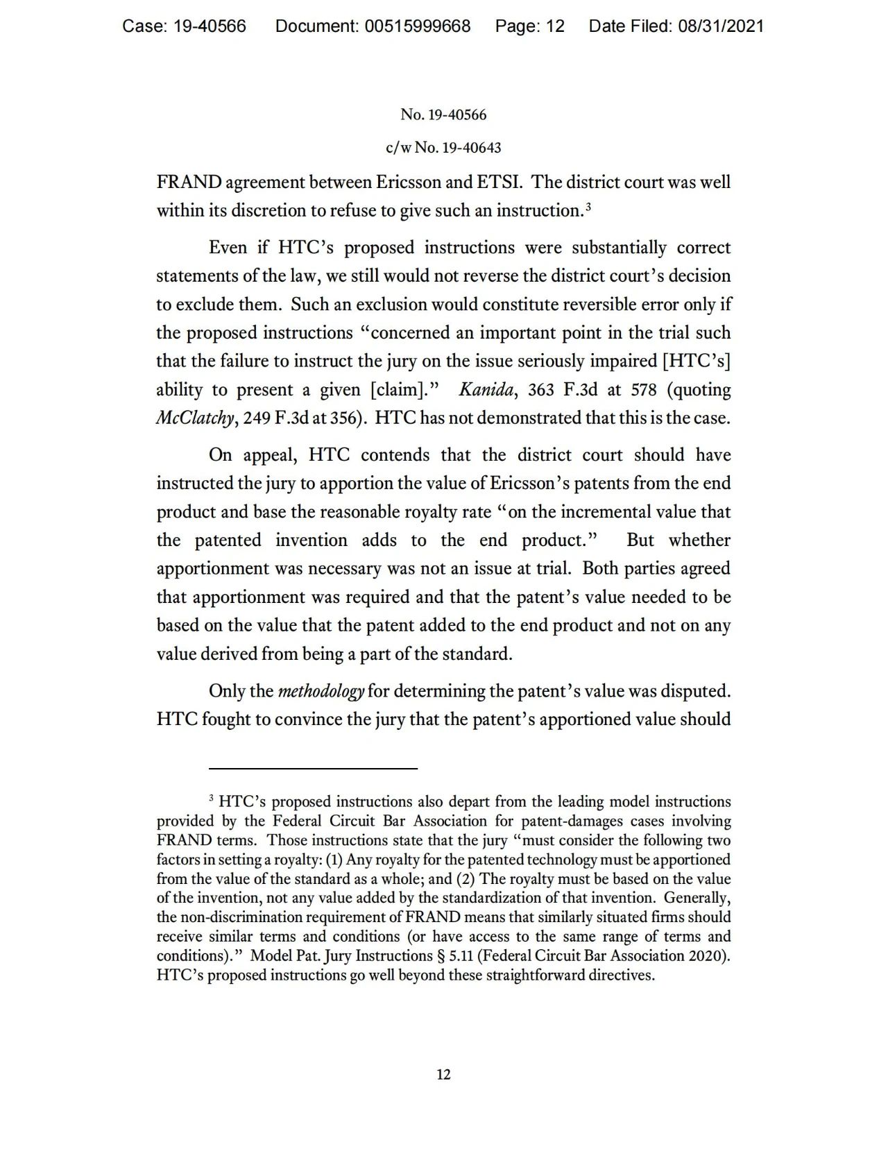 美國第五巡回上訴法院二審判決認(rèn)定愛立信符合FRAND承諾