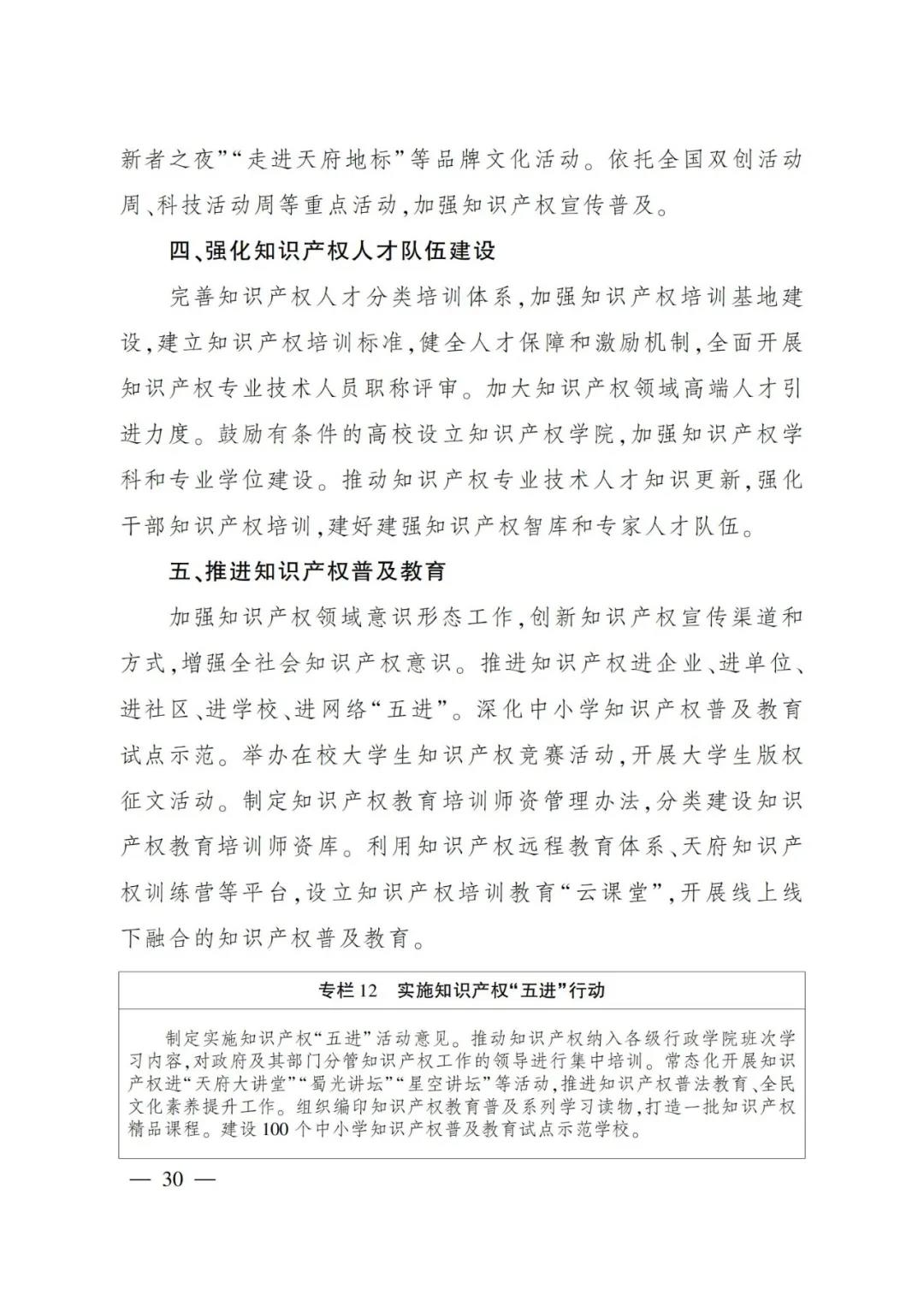 《四川省“十四五”知識產權保護和運用規(guī)劃》全文發(fā)布！