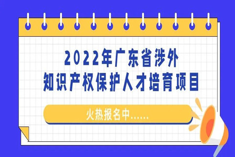 來了！「2022年廣東省涉外知識產(chǎn)權(quán)保護人才培育項目」火熱報名中！