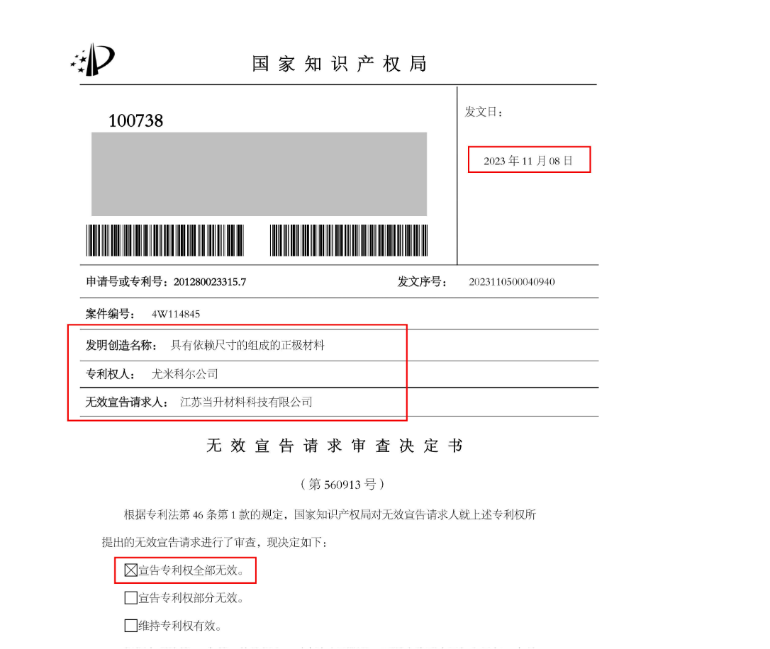 1.1億訴訟的涉案專利宣告全部無(wú)效，尤米科爾還有什么底牌？