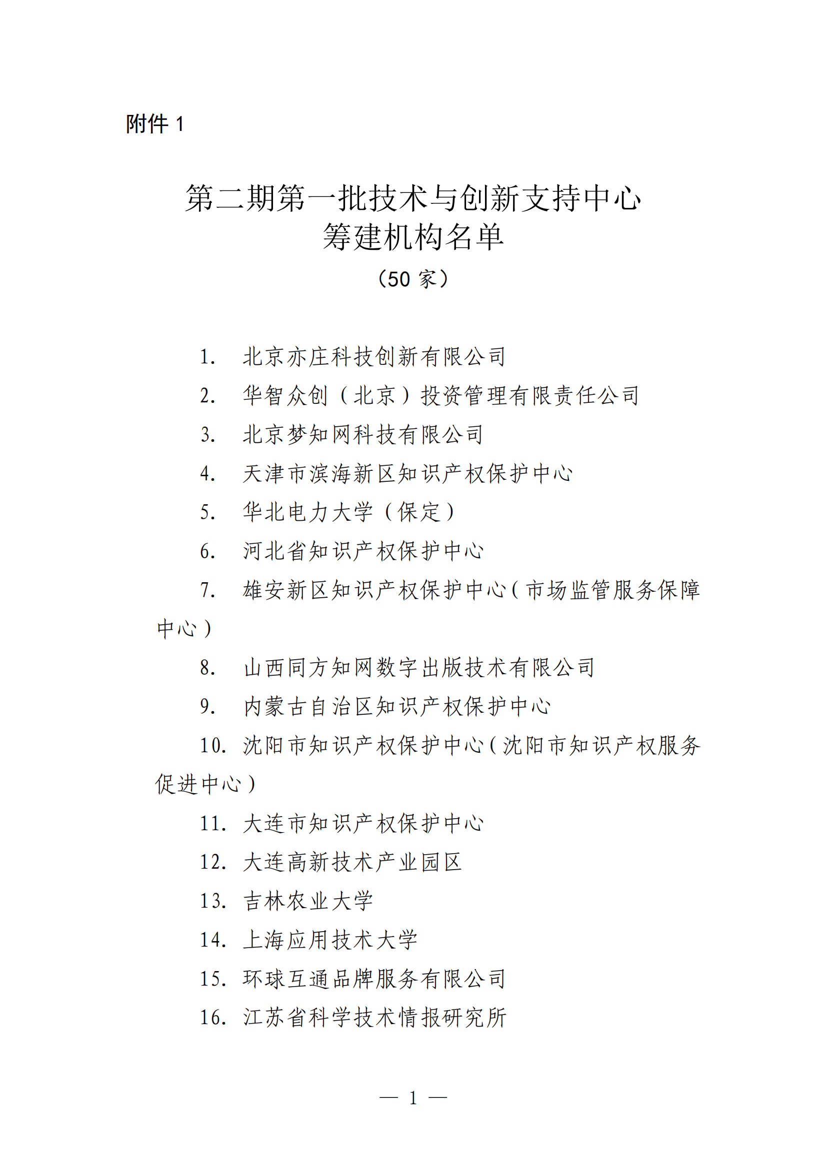 國(guó)知局：第二期第一批50家技術(shù)與創(chuàng)新支持中心籌建機(jī)構(gòu)名單公布！