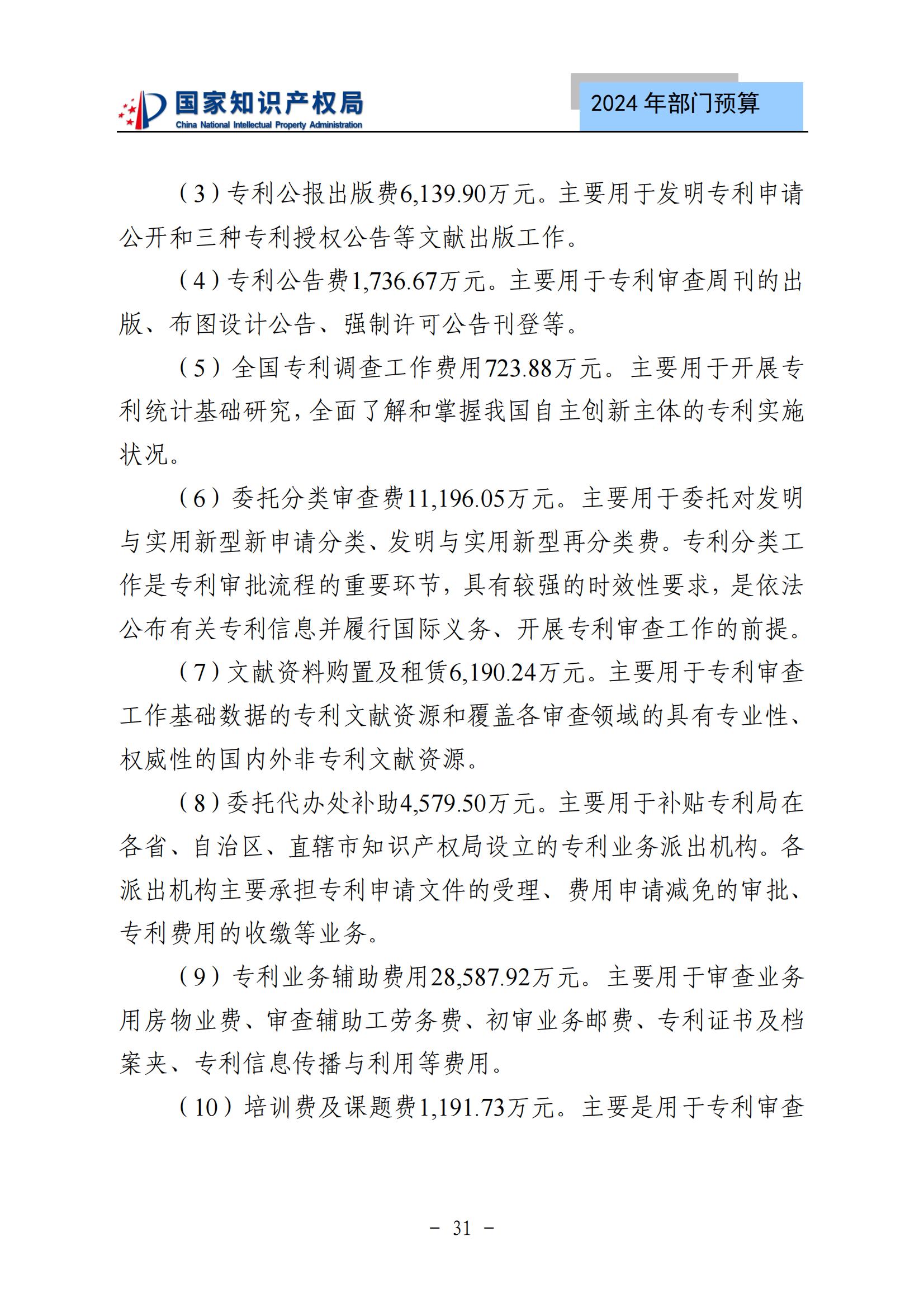 國知局：2024年專利審查費(fèi)預(yù)算50.6億元，績效指標(biāo)發(fā)明與實(shí)用新型新申請分類出案總量≥479萬件