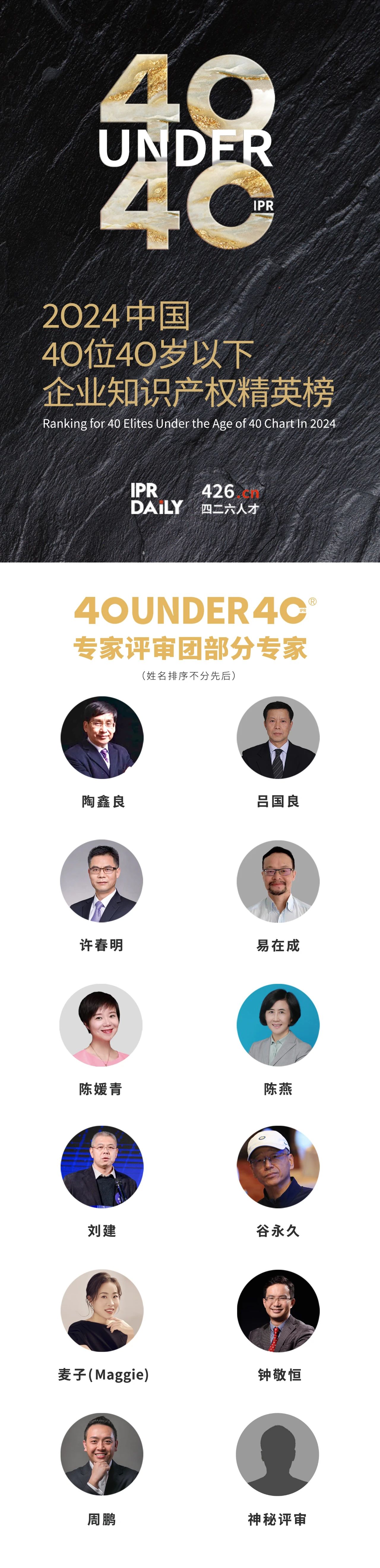 奮發(fā)有為！2024年40位40歲以下企業(yè)知識(shí)產(chǎn)權(quán)精英榜60位入圍名單公布