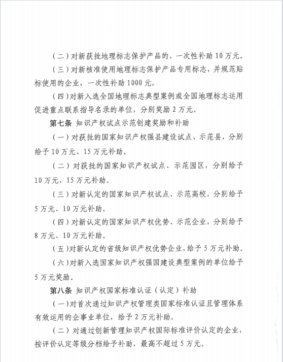 中國專利金獎獎勵30萬元！《隴南市知識產(chǎn)權保護獎勵補助辦法》來啦