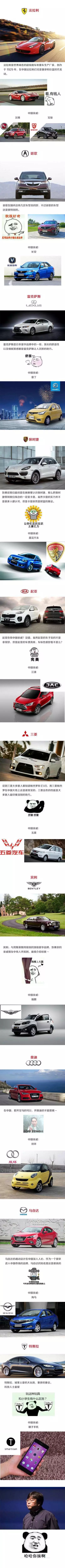 原來這些知名國際汽車品牌在中國還有這么多的親戚！