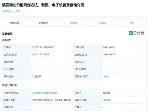 #晨報(bào)#2021年北京市知識(shí)產(chǎn)權(quán)數(shù)據(jù)公布；愛奇藝申請(qǐng)“演員商業(yè)價(jià)值確定”專利，能避免再出現(xiàn)“一爽”天價(jià)片酬？