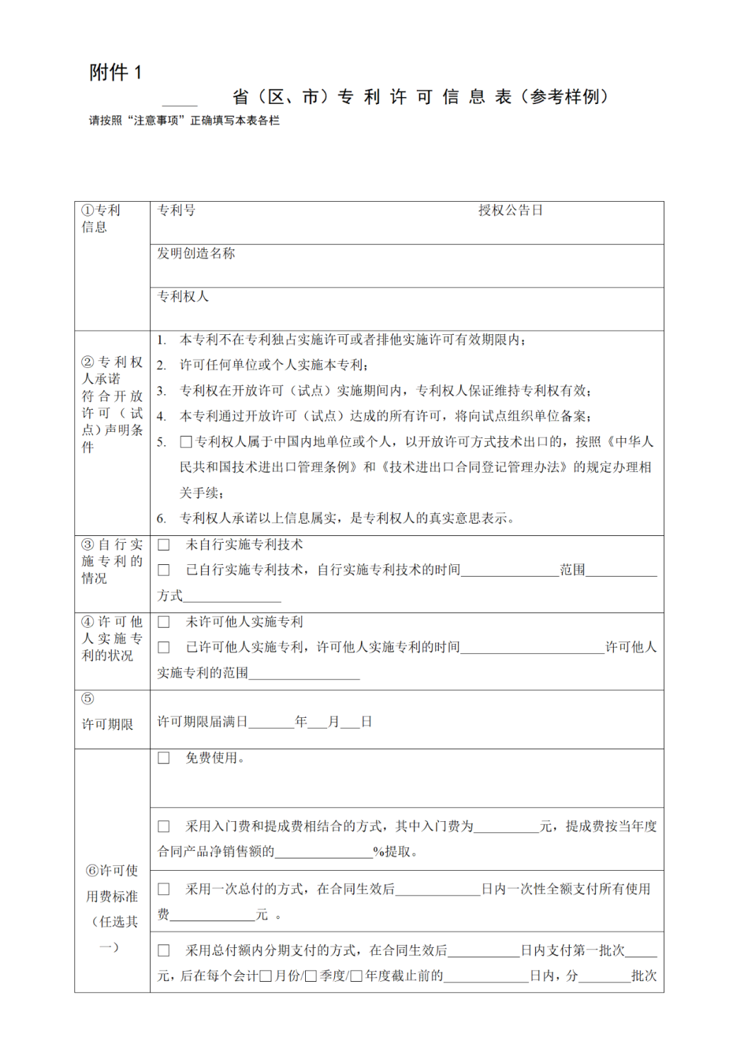 國(guó)知局：印發(fā)《專利開(kāi)放許可試點(diǎn)工作方案》（附合同樣例）